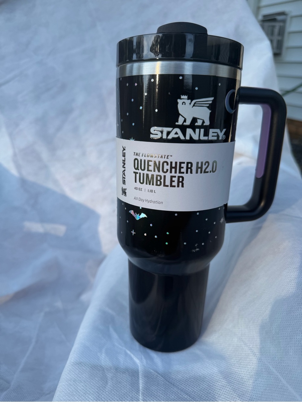 Stanley Black Quencher H2.0 Tumbler with Iridescent Accents